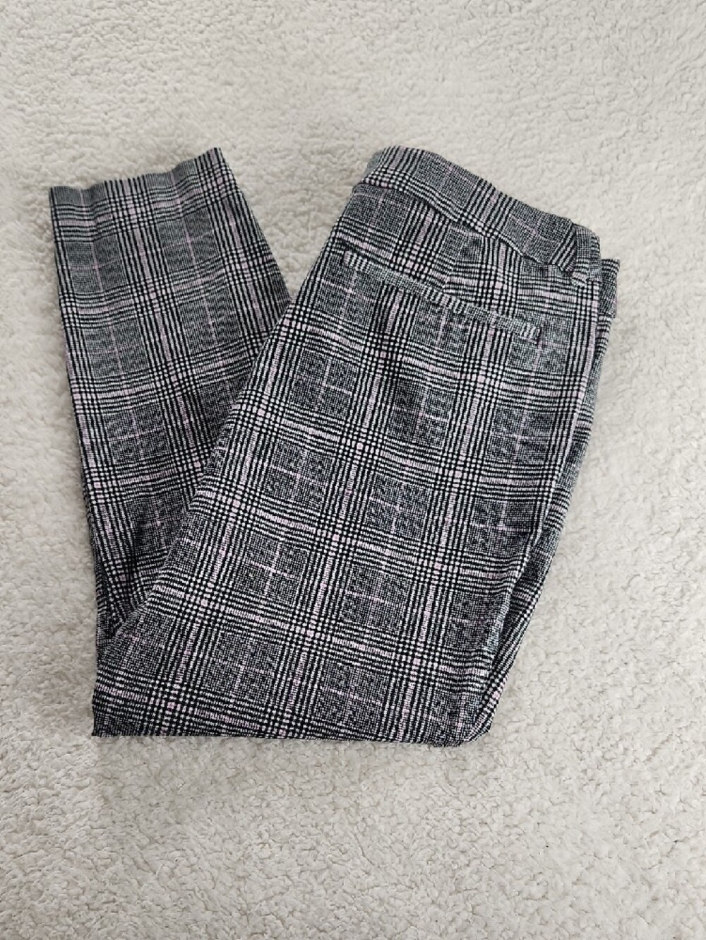 Black White Houndstooth Pants with Pink Accents Size 12 Old Navy Pixie